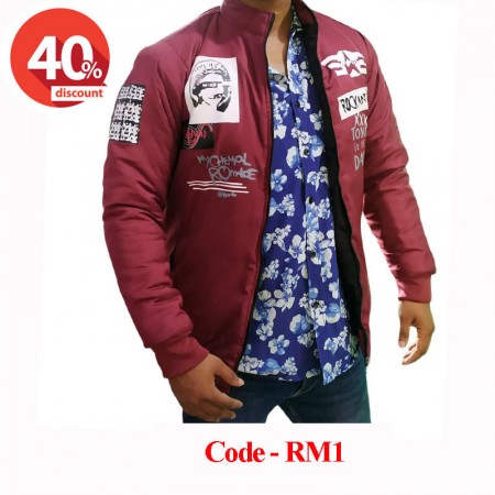 XL Size Rock Premium Winter Jacket Maroon Color Code-RM1