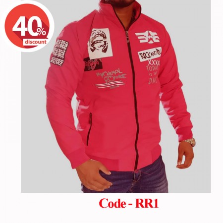 XL Size-Rock Premium Winter Jacket Red Color Code-RR1