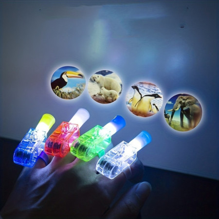 10 PCS LED Light & Lighting Cartoon Finger Projection Lamp Finger Lighst Ring Light LED Child Light Toy