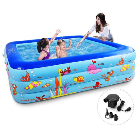 4ft 2 Layer Baby Swimming Pool With Free Electric Pumper & 24 pcs ball