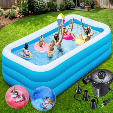 Big (8.5ft) Family Size Swimming Pool With Free Electric Pumper