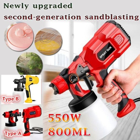 RYNEX Power Paint Sprayer Machine Electric Paint Spray Gun 550W 800ML