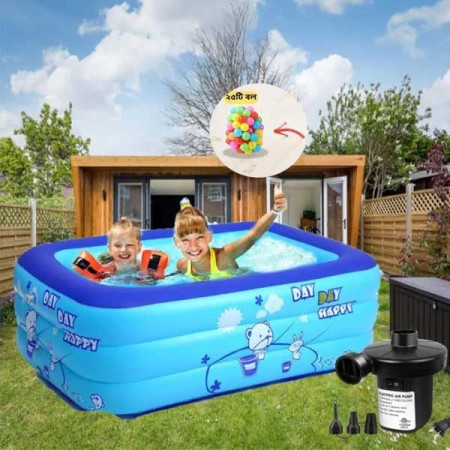 120cm 2 layer Baby Swimming Pool With free Electric Pumper & 24 pcs ball