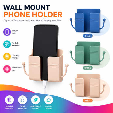 3 pis  Universal Wall Mount Charger Phone Holder Stand