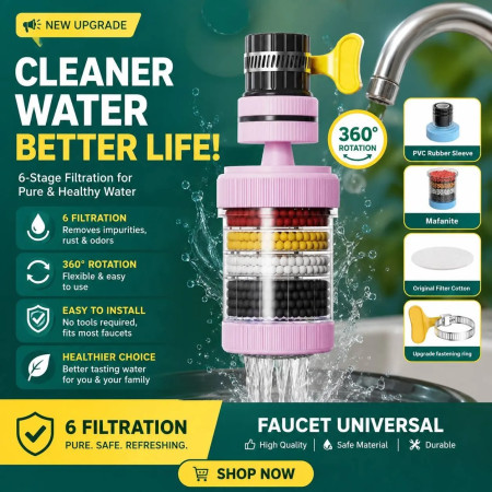 ১ পিস-6 Layers Water Filter Tap ( 360° রোটেটেবল )