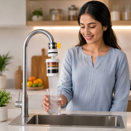 ৩ পিস-6 Layers Water Filter Tap ( 360° রোটেটেবল )