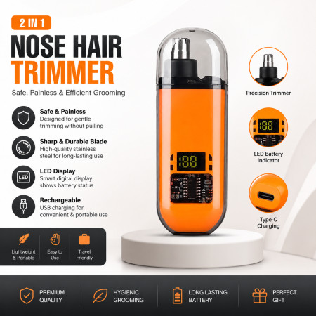 LED Nose Hair Trimmer (Orange)