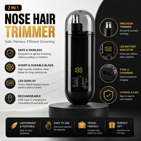 LED Nose Hair Trimmer (Black)