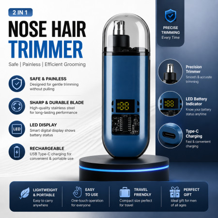 LED Nose Hair Trimmer (Blue)