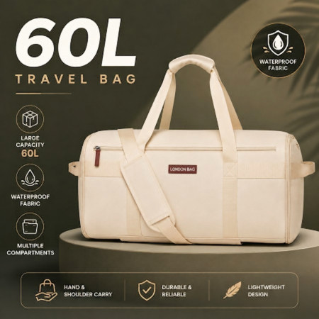 60L Travel Bag- cream