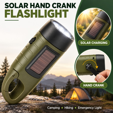 Solar Hand Crank Flashlight